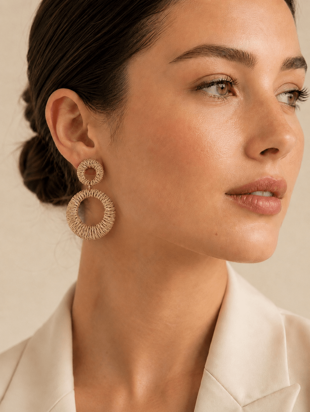 Pendientes Calista Beige