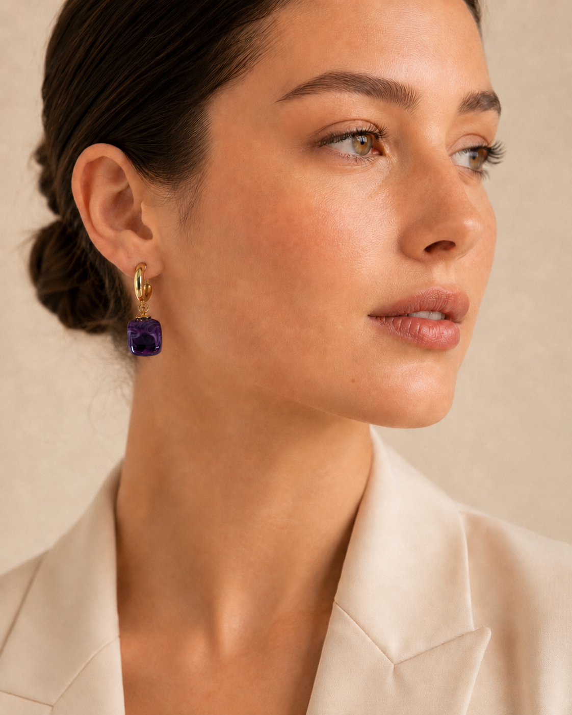 Pendientes Nora ciruela