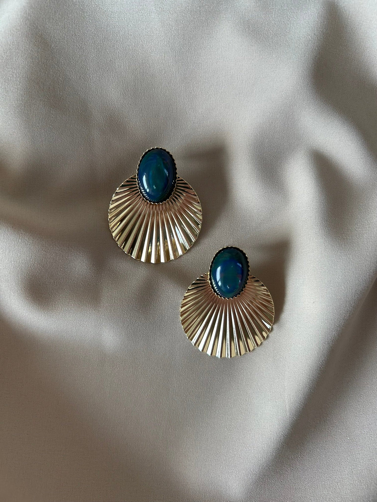 Pendientes Selene Azul Petróleo 2
