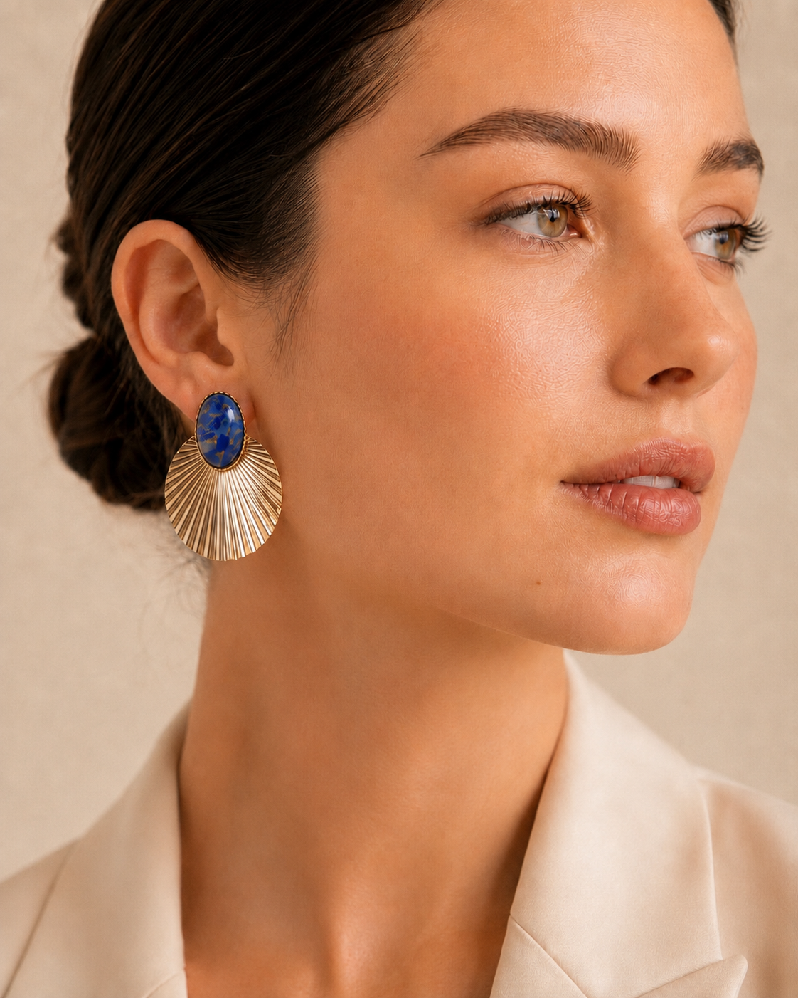 Pendientes Selene azul intenso