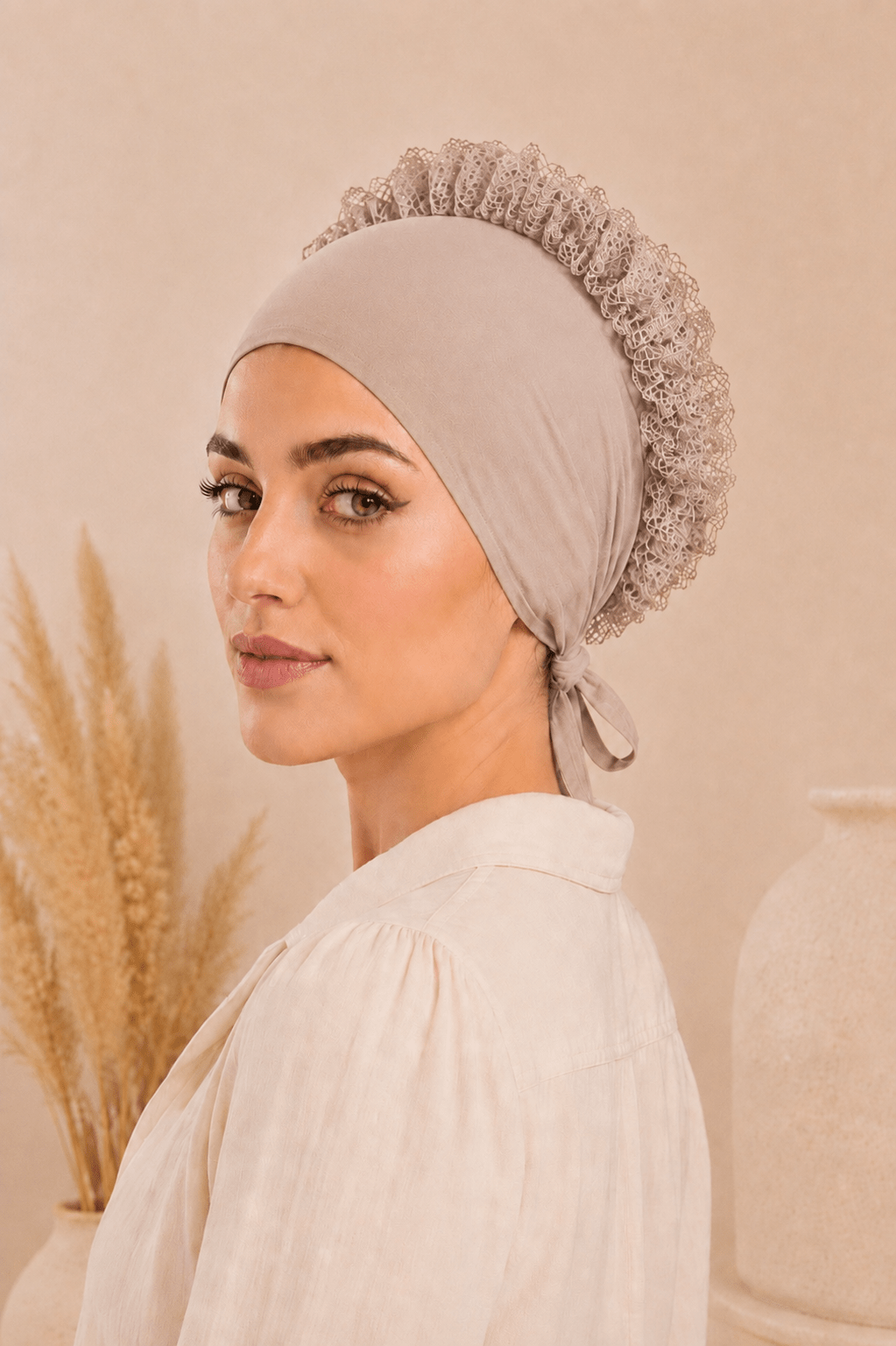 Gorro Interior de encaje BEIGE 1