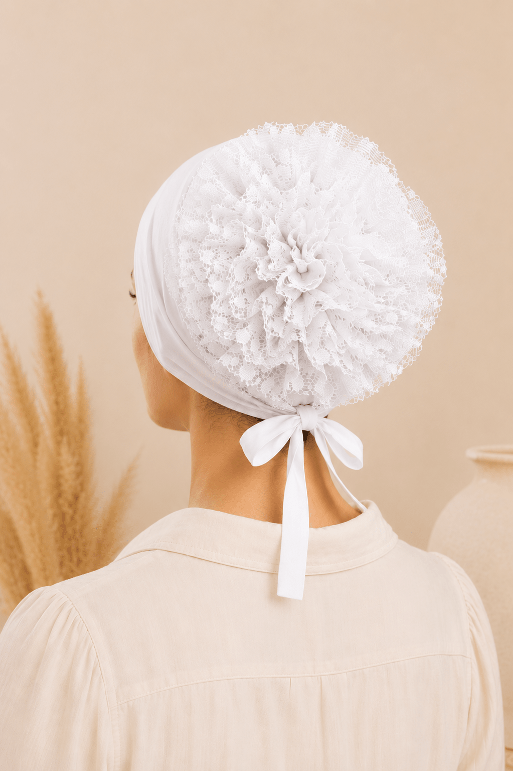 Gorro Interior de encaje BLANCO 2